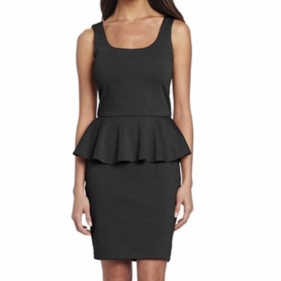 Love..ady Charcoal Gray Peplum Dress - Picture 2 of 7